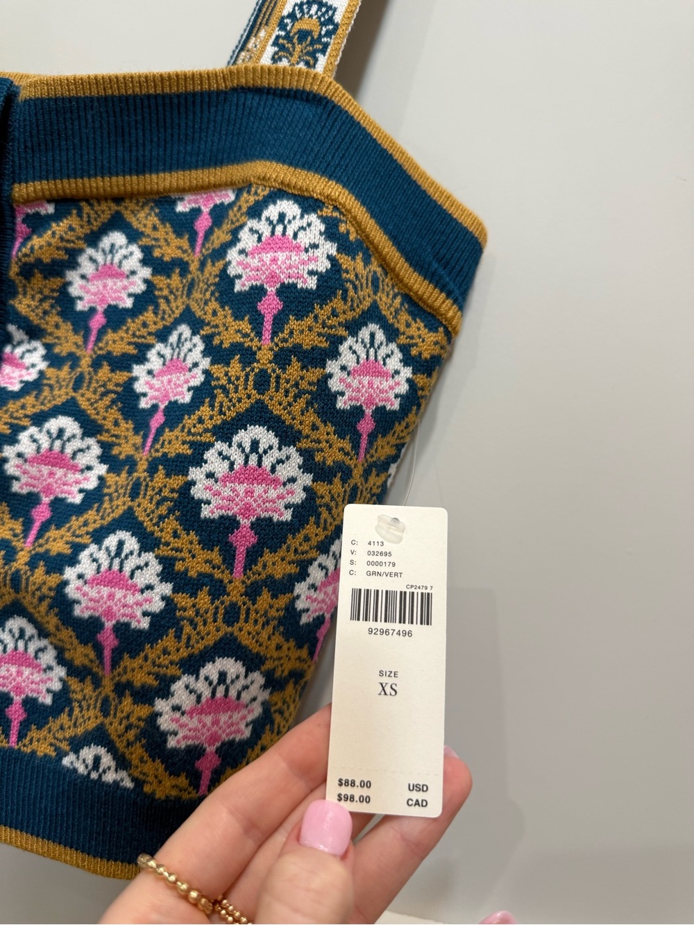 Anthropologie Patterned Knit Crop Tank - Picture 3 of 3